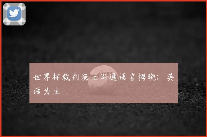 世界杯裁判场上沟通语言揭晓:英语为主